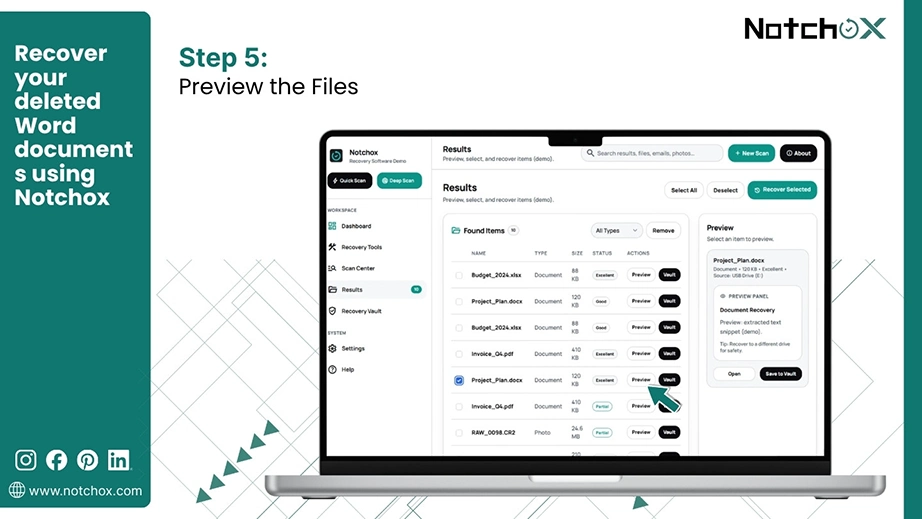 Preview the Files