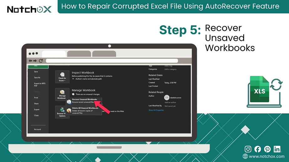Recover Unsaved Workbooks
