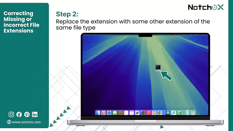 Replace the extension with some other extension of the same file type