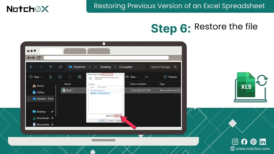 Restore the file