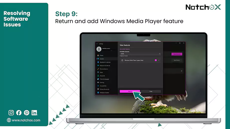 Return and add Windows Media Player feature