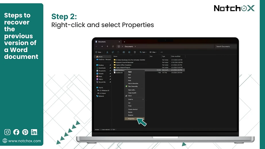 Right-click and select Properties