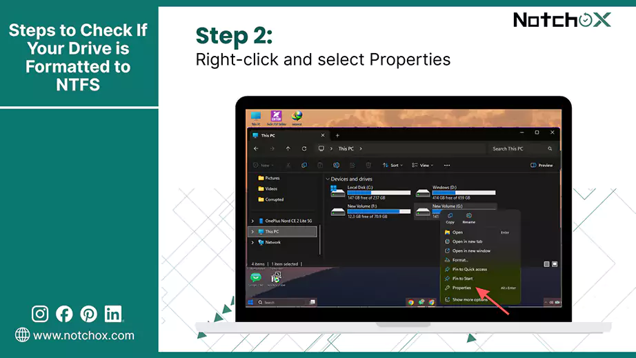 Right click and select Propertiesss