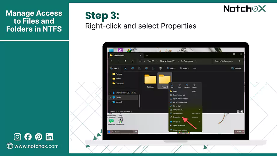 Right click and select Properties