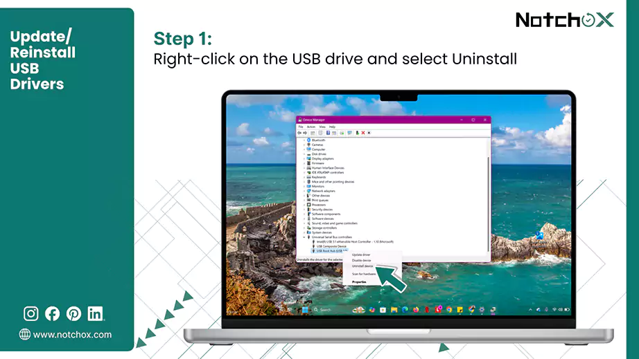 Right click on the USB drive and select Uninstall