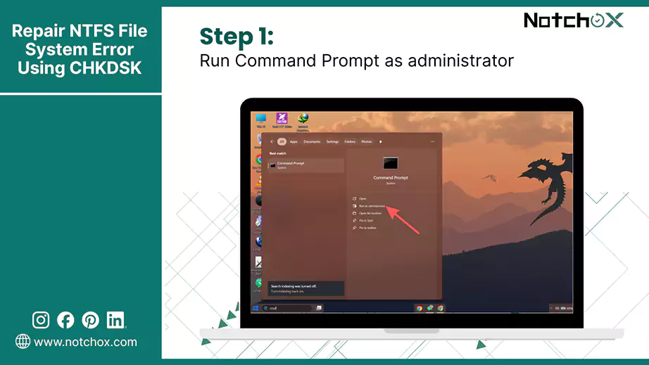 Run Command Prompt as administrator
