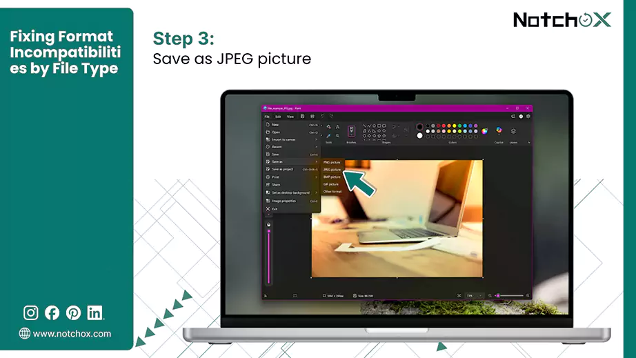 Save as JPEG picture