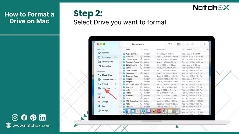 Select Drive you want to format