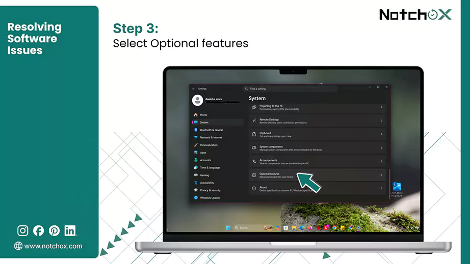 Select Optional features