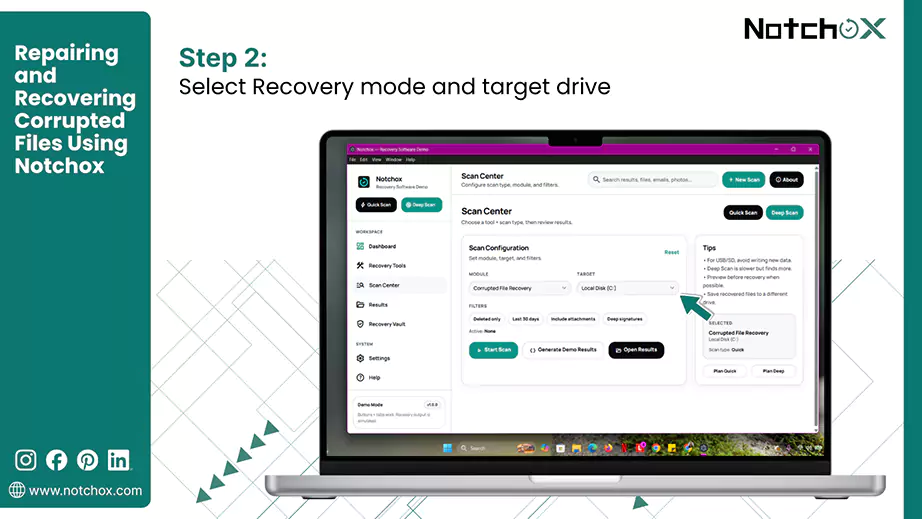 Select Recovery mode and target drive
