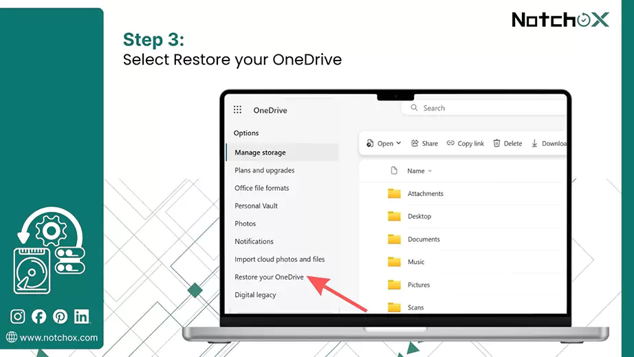 Select Restore your OneDrive