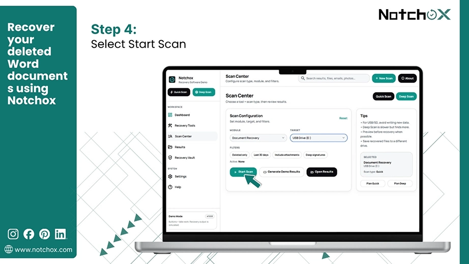 Select Start Scan