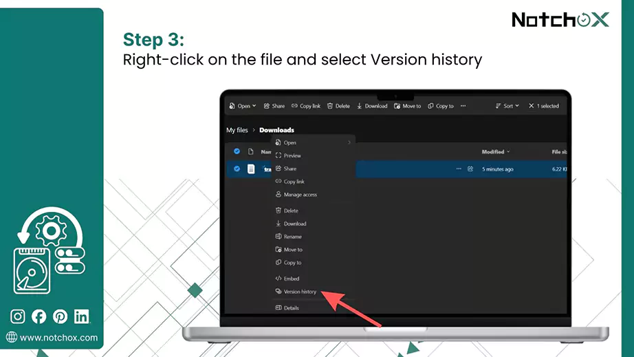 Select Version history