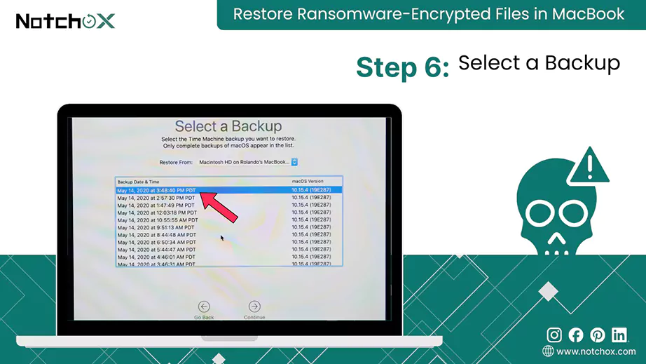 Select a Backup