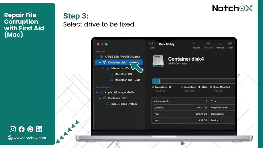 Select drive to be fixed