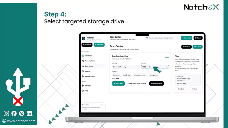 Select targeted storage drive