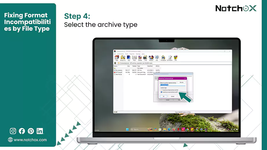 Select the archive type