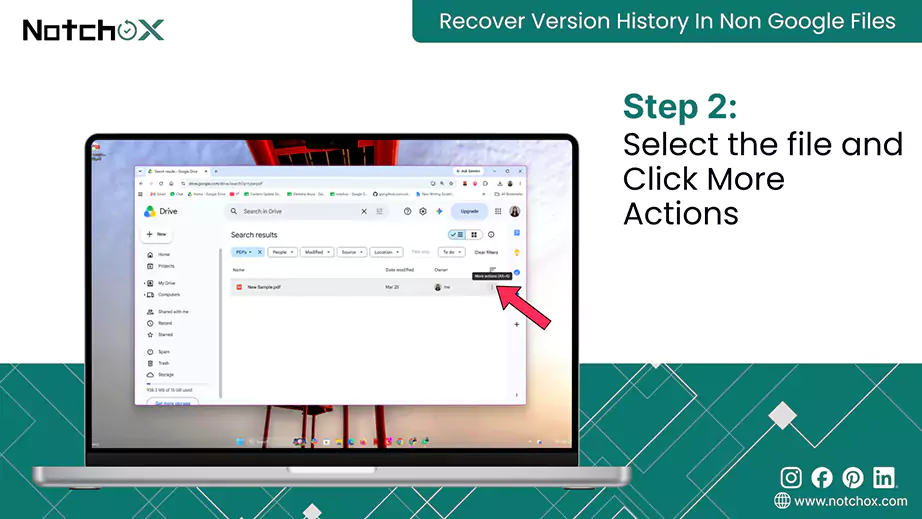 Select the file and Click More Actions