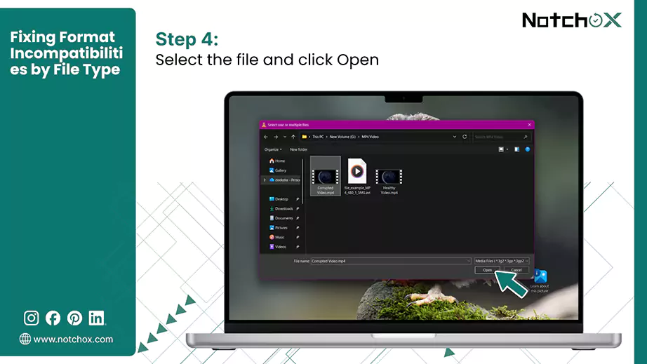 Select the file and click Open