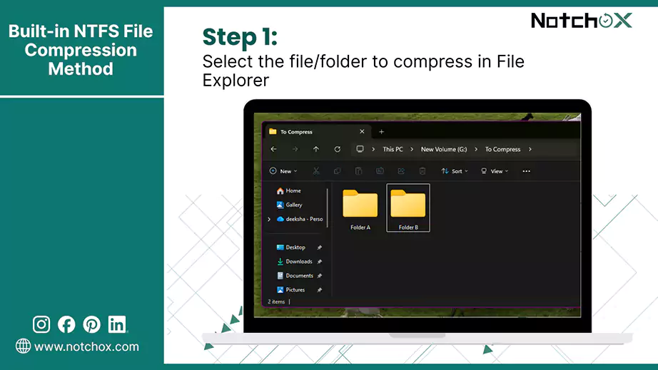 Select the file folder to compress in File Explorer