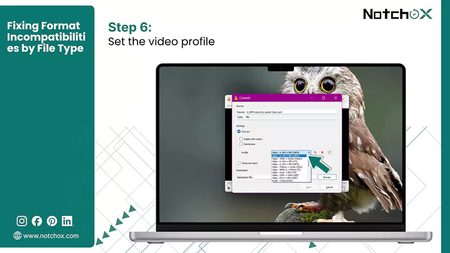 Set the video profile
