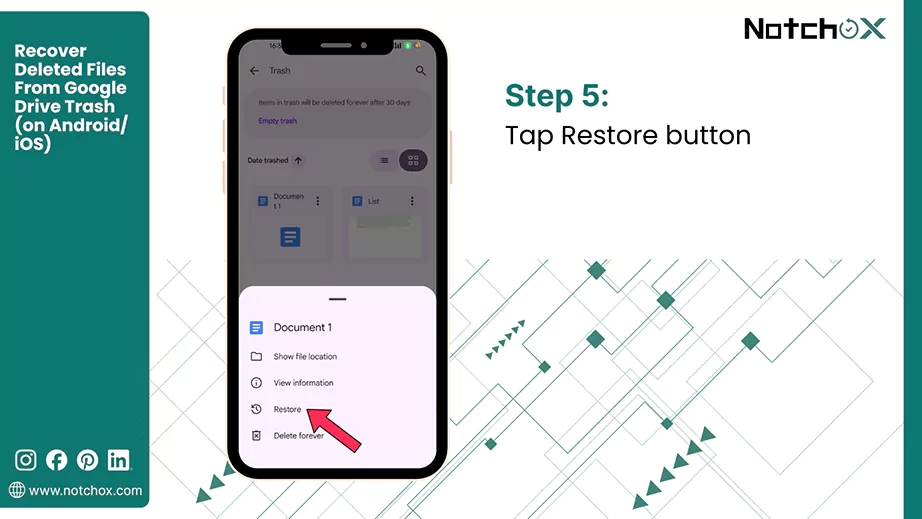 Tap Restore button