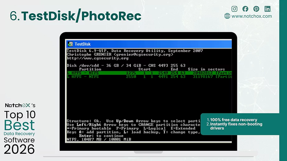 Top 10 Best Data Recovery Software TestDisk PhotoRec