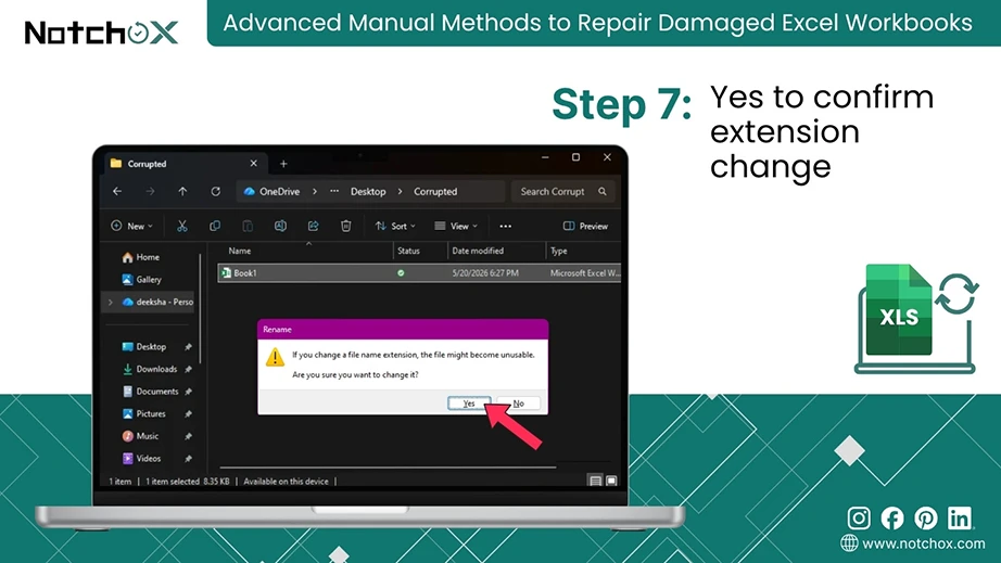 Yes to confirm extension change