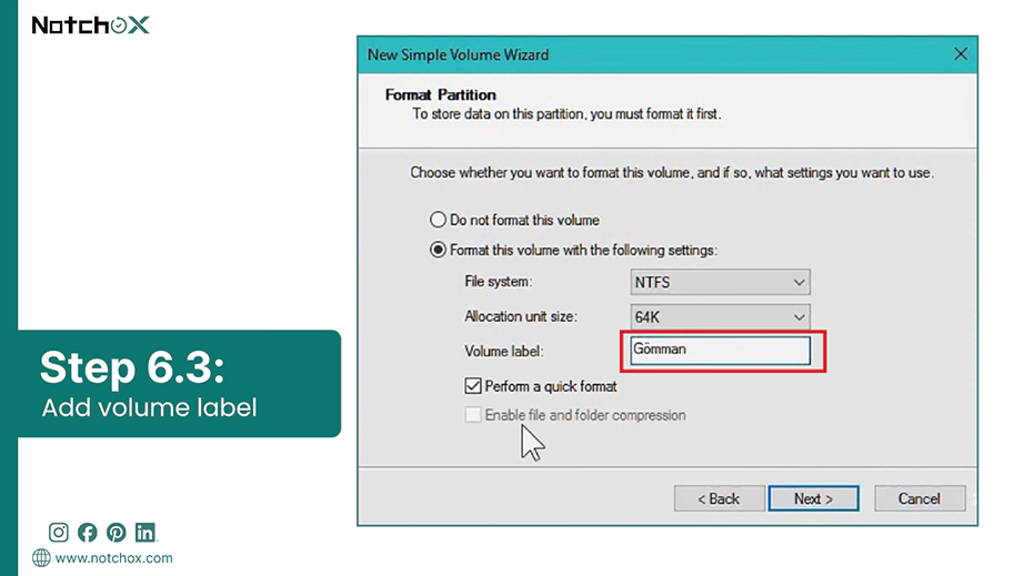 Add volume label