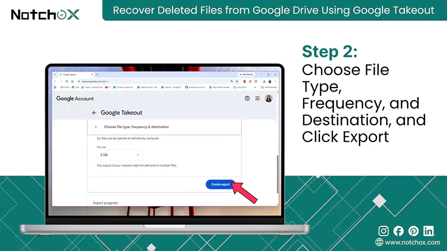 Choose File Type Frequency and Destination and Click Exports