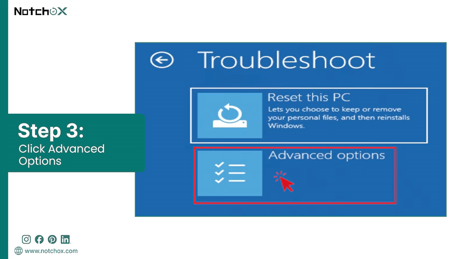 Click Advanced Options