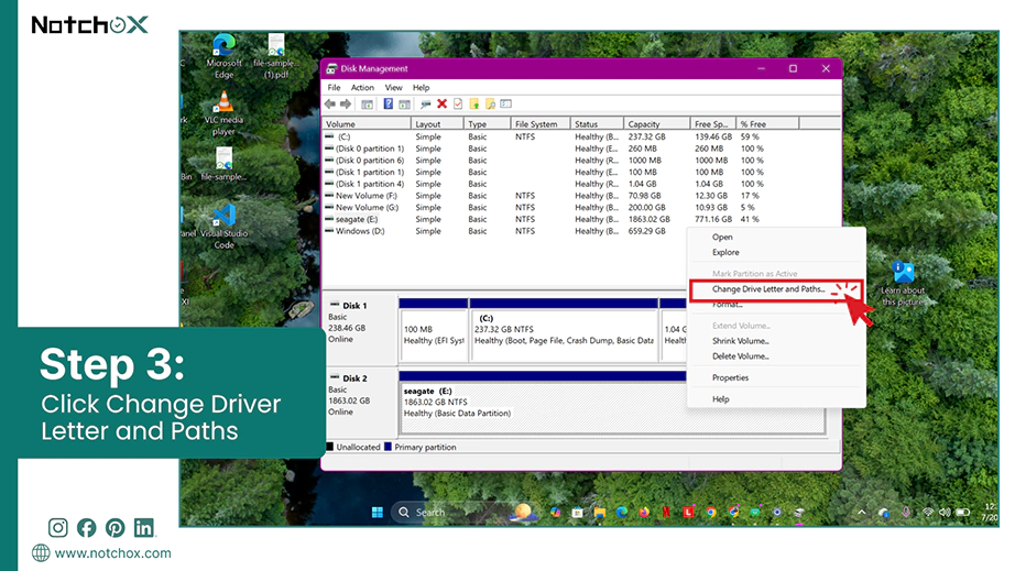 Click Change Driver Letter and Paths