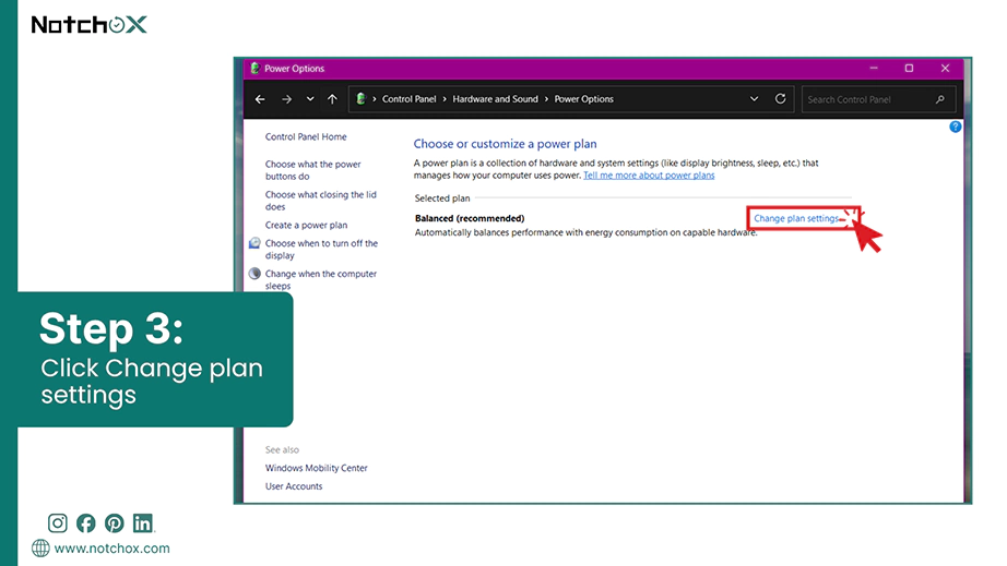 Click Change plan settings