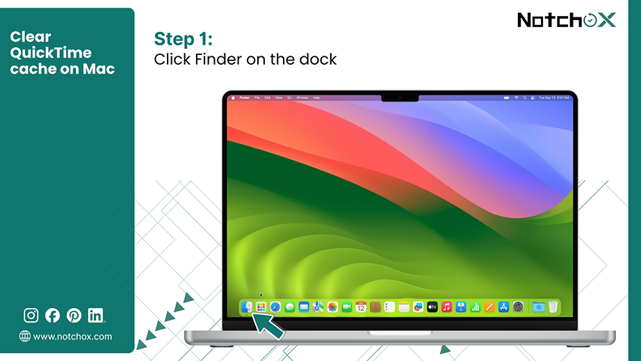 Click Finder on the dockk