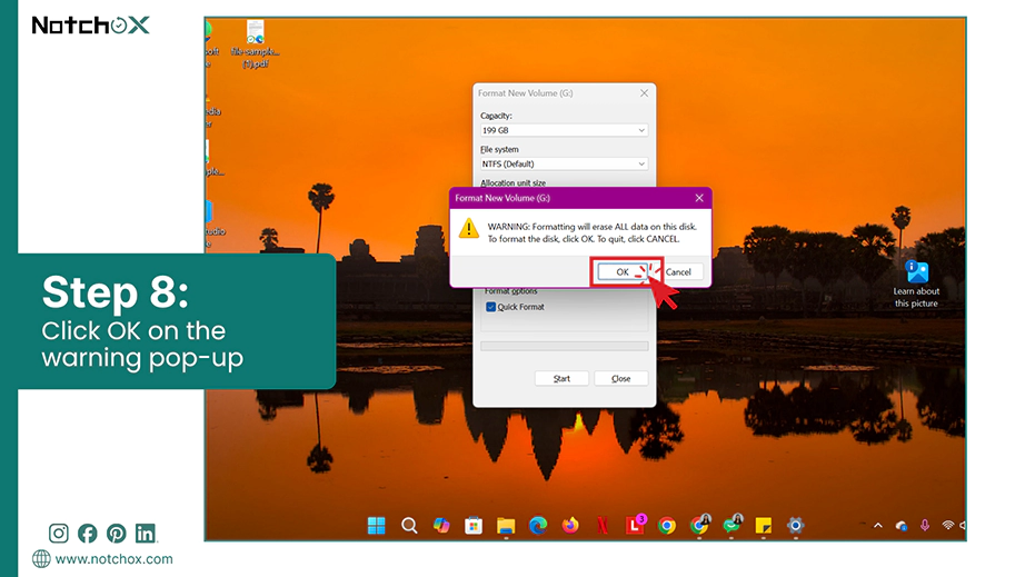 Click OK on the warning pop up