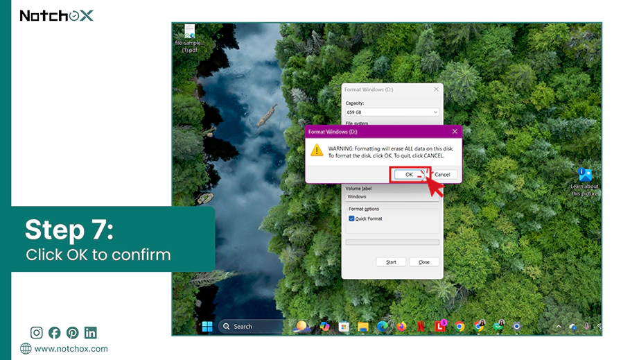 Click OK to confirm