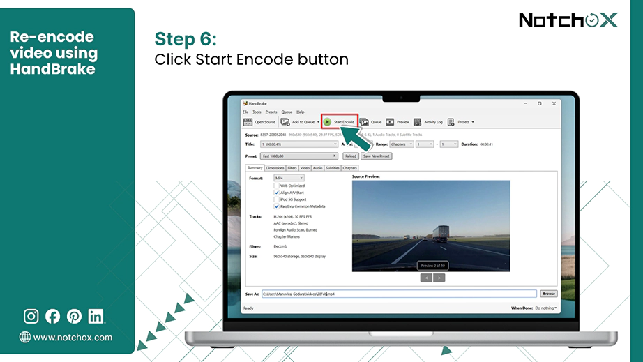 Click Start Encode button