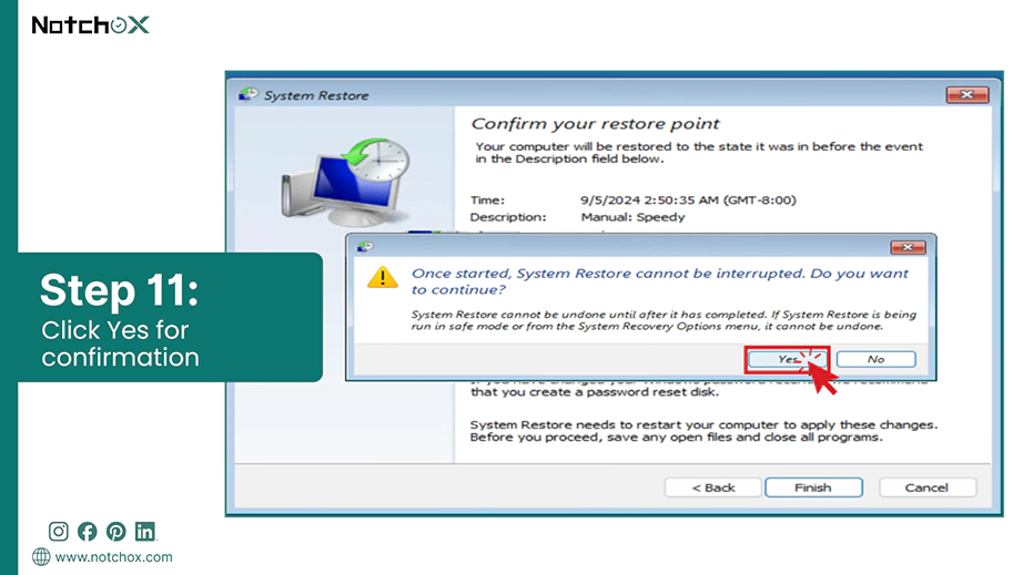 Click Yes for confirmation