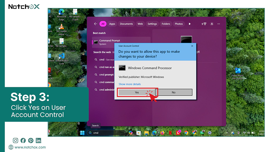 Click Yes on User Account Control