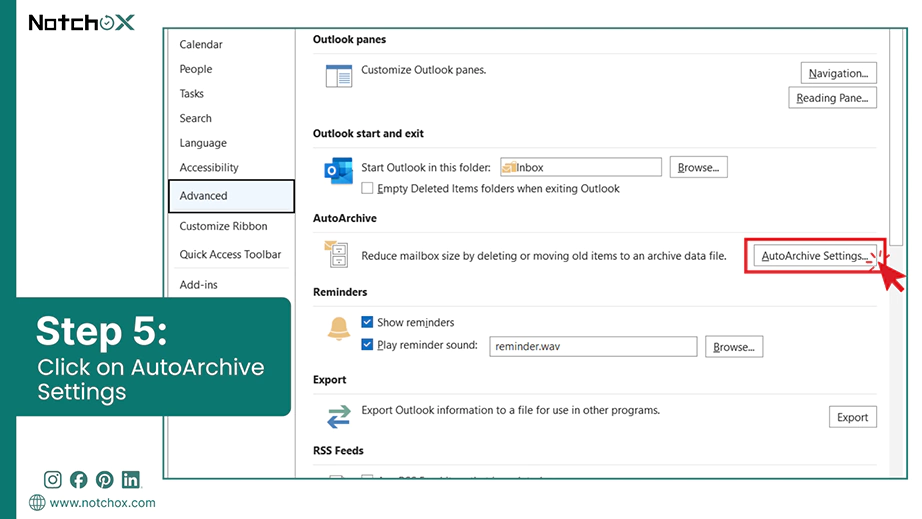 Click on AutoArchive Settings