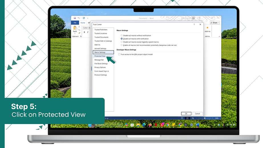 Click on Protected View