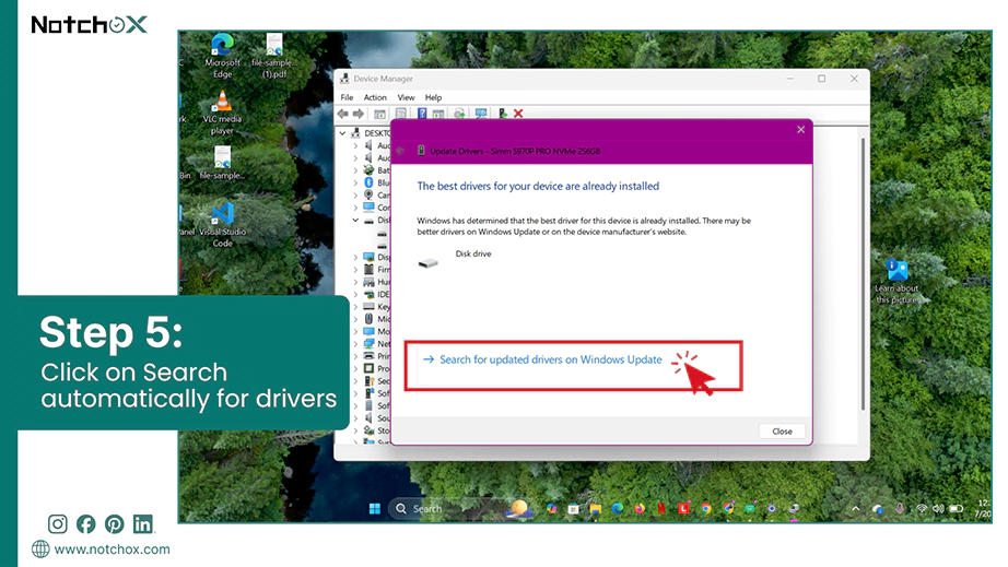 Click on Search automatically for drivers