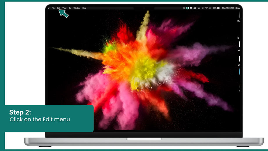 Click on the Edit menu