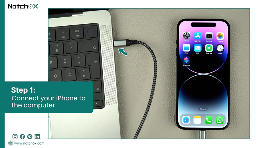 Connect your iPhone to the computer