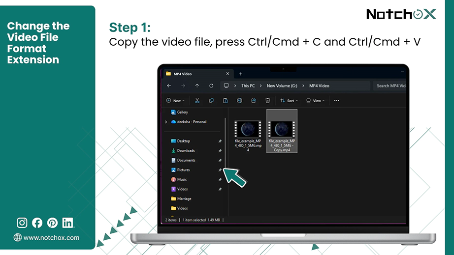 Copy the video file