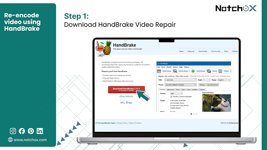 Download HandBrake Video Repair