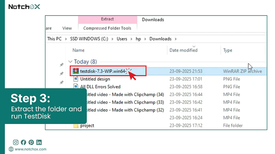 Extract the folder and run TestDisk