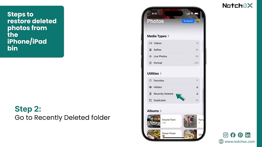 Go to Recently Deleted folder