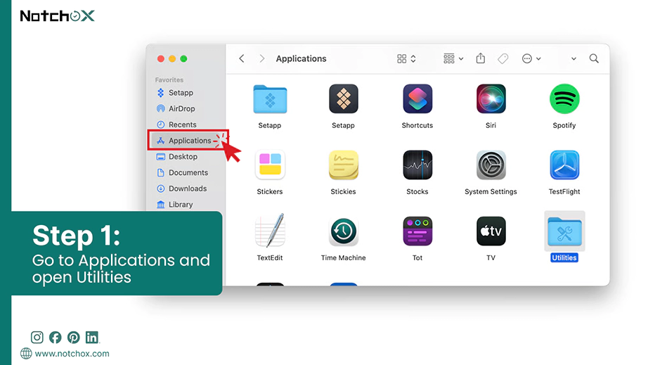 Go to Applications and open Utilities