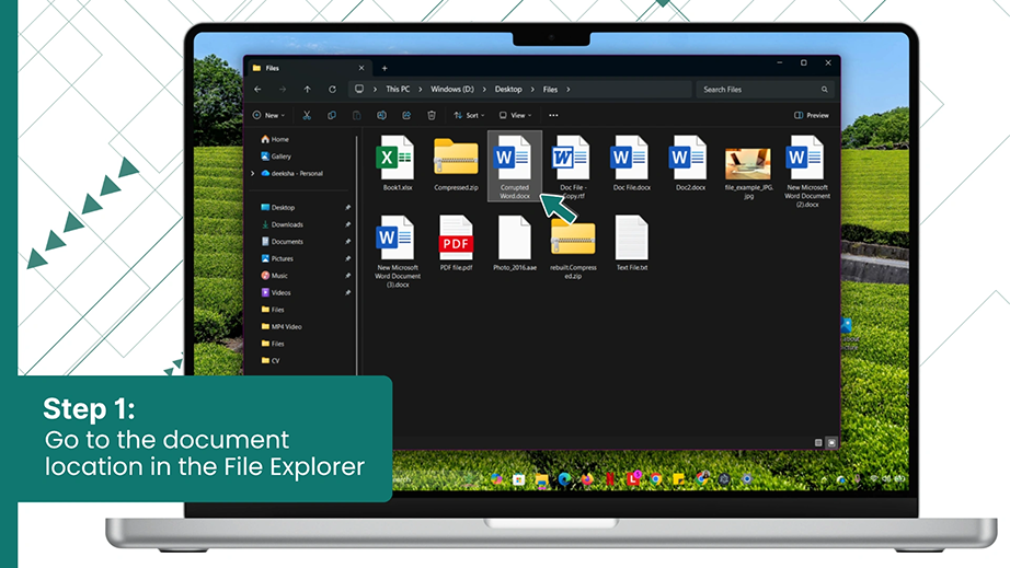 Go to the document location in the File Explorer